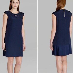 TED BAKER Kimmiye Embellished Pleated Shift Dress